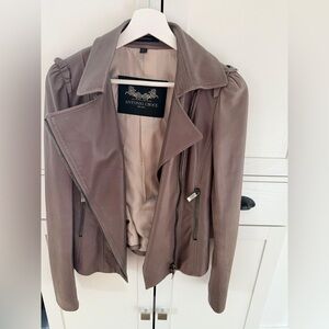 Antonio Croce Milano Leather Moto Jacket – Taupe size XS